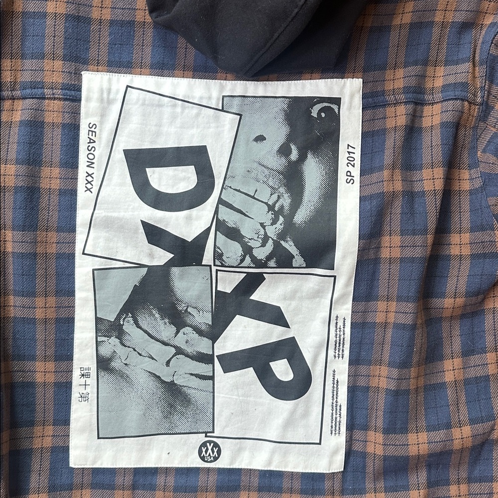 10.Deep Plaid Button-Up Shirt With Hood View 4